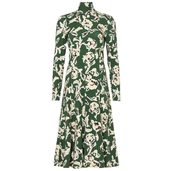 Tanya Taylor Dress Green Cream & Black Floral Thea Dress in Martini Multi 3X NWT - Picture 4 of 16